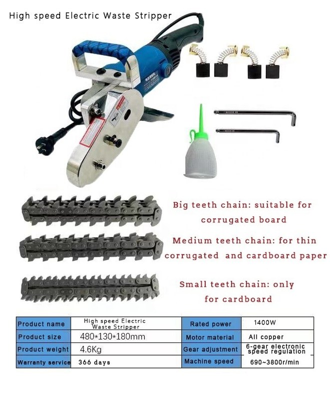 Elektrische handheld free speed afvalstripper 9 kg voor kartonpapier