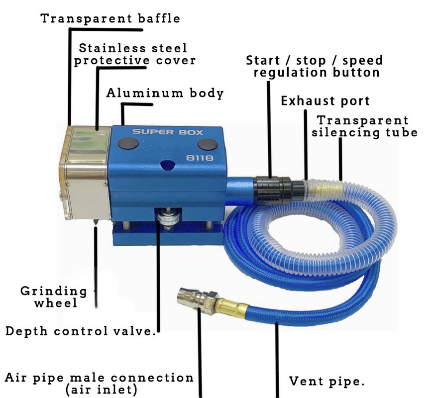 Air Pump Type Graphic 2022 Die Cutting Pneumatic Nick Grinder voor semi-automatische gereedschappen